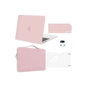 MOSISO Compatible with MacBook Air 13 inch Case 2025 2024 2023 2022 M4 A3240 M3 A3113 M2 A2681, Hard Case & Puffy Bag& Keyboard Cover & Webcam Cover & Screen Film for MacBook Air 13.6 inch Case, Sand