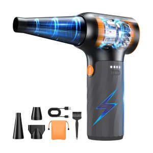 Compressed Air Duster, 260000RPM Cordless Electric Air Blower with Brushless Motor, 3-Speed Adjustable & Rechargeable