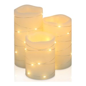 Flameless LED Candles with Fairy lights