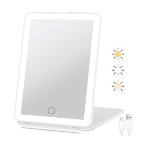 FUNTOUCH Rechargeable Travel Makeup Mirror with 72 Led Lights,