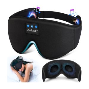 LC-dolida Sleep Headphones, 3D Sleep Mask Bluetooth Wireless Music Eye Mask, Sleeping Headphones