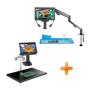 TOMLOV 3D Digital Soldering Microscope: Magnetic Dual Lens Micro Scope TM3K-3D Max For Adult