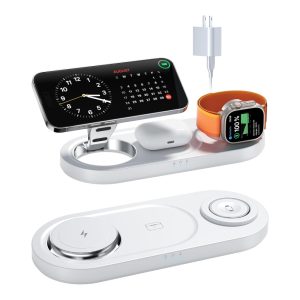 Upgraded 3 in 1 Wireless Charger, Nano Magnetic iPhone Charging Station for Apple Devices, Fast Mag Safe Charging Pad for iPhone 16/15/14/13/12 Series & AirPods Pro & Apple Watch Series, Black