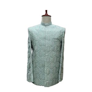 Prince Coat Silver Machine Thread Work